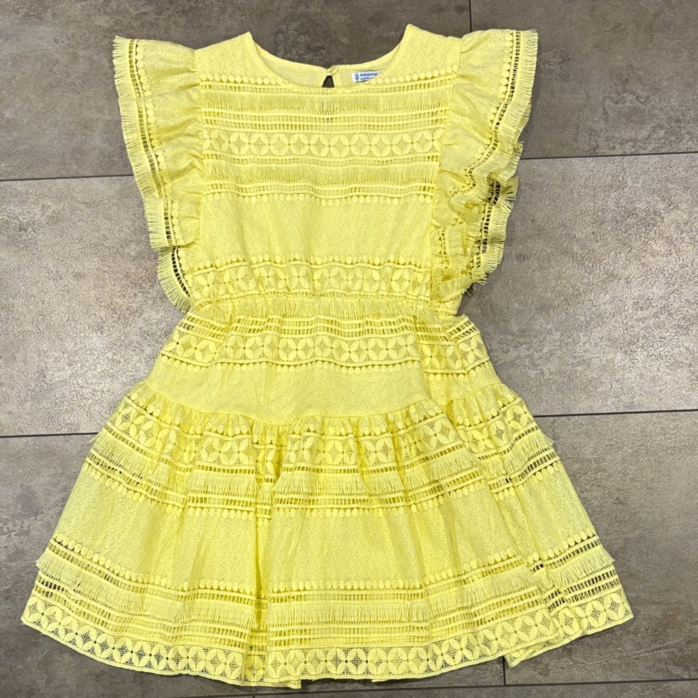 Mayoral Yellow Lace Kids Dress